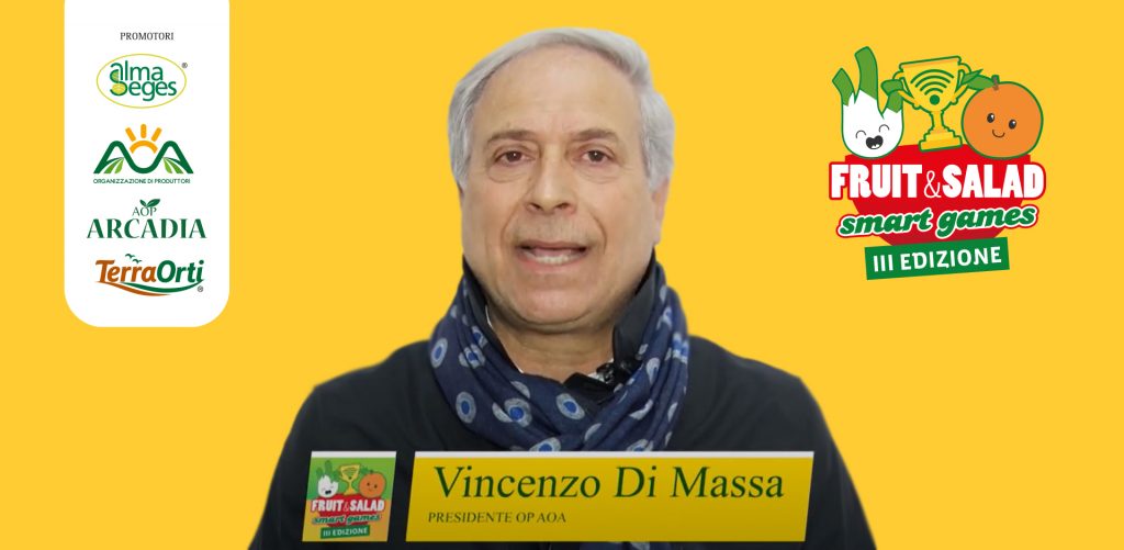 L’asparago con Di Massa, Presidente AOA,  protagonista di Fruit and Salad Smart games